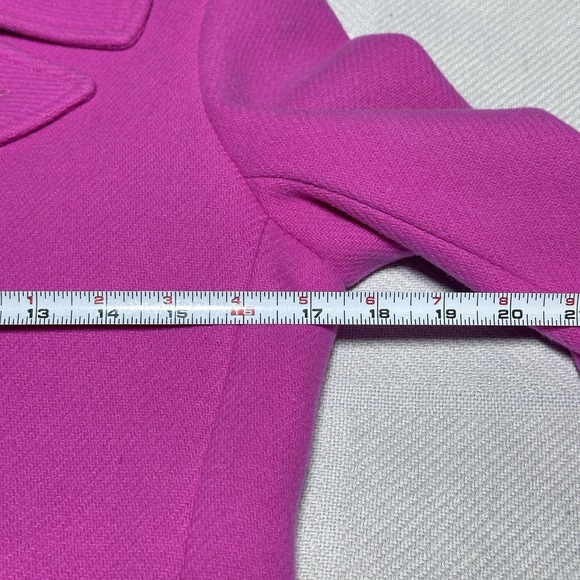 J Crew Majesty Peacoat Womens 4 Pink Stadium Cloth Wool Gold Double Breasted - Picture 9 of 15